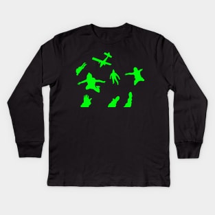 Skydiving, Skydive, Freefly, Parachute, Flying Kids Long Sleeve T-Shirt